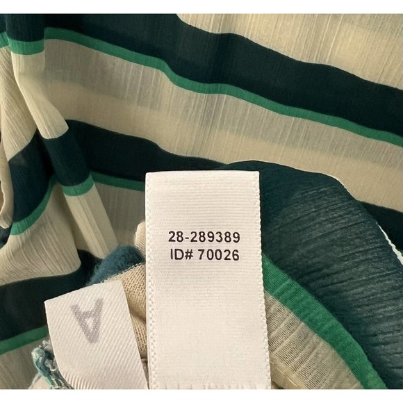 Ann Taylor Loft Striped Sheer Overlay Sleeveless Tank Top Womens Medium Green - Picture 5 of 9